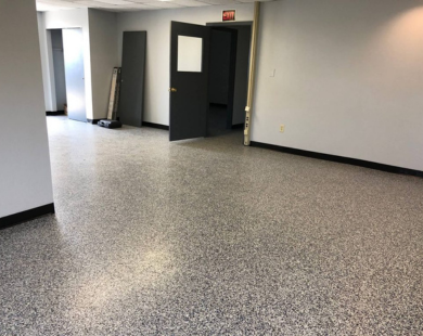 commercial floor with epoxy coating